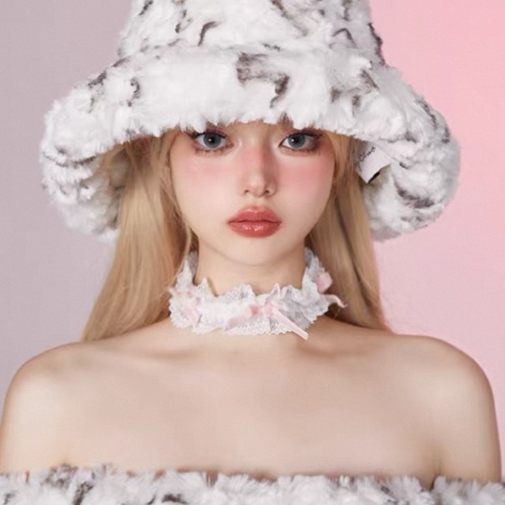 Japanese Kawaii White Lace Pastel Pink Ribbon Bow Choker Jewelry Necklace